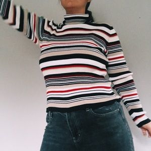 90’s Striped Turtle Neck